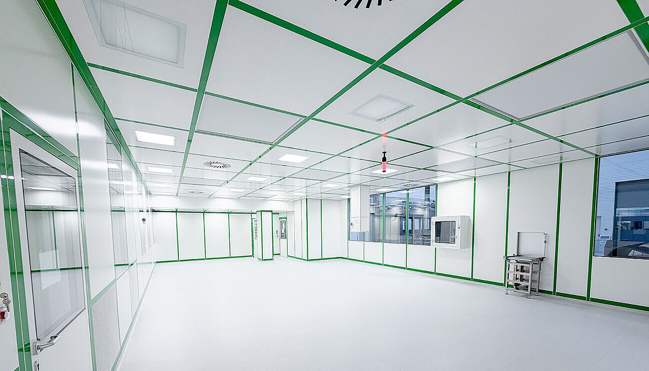 An empty cleanroom with good lighting.