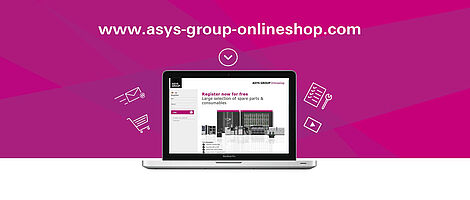 ASYS Online Shop, Laptop mit Online Shop Website