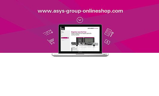 ASYS Online Shop, Laptop mit Online Shop Website