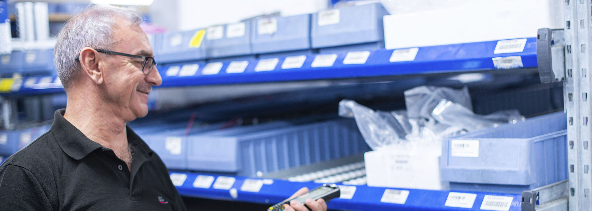 Man taking inventory in the warehouse