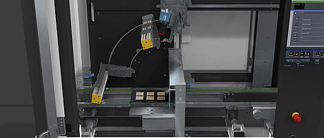 Interior view of an inline inspection machine.