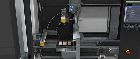 Interior view of an inline inspection machine.