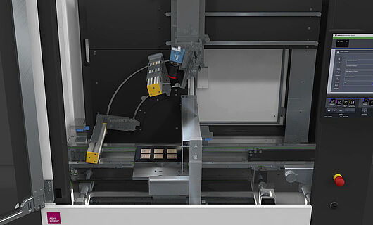 Interior view of an inline inspection machine.