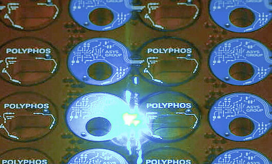 Blue laser depanels a panel.