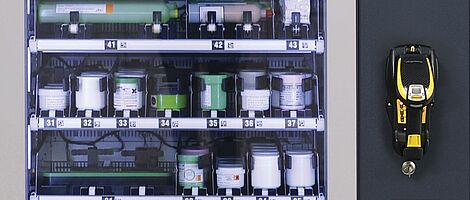 Vending machine with printing components.