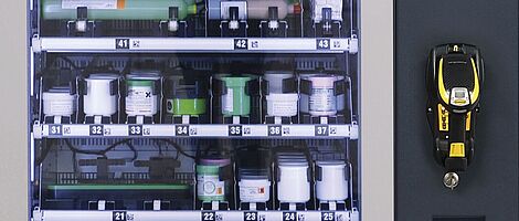 Vending machine with printing components.