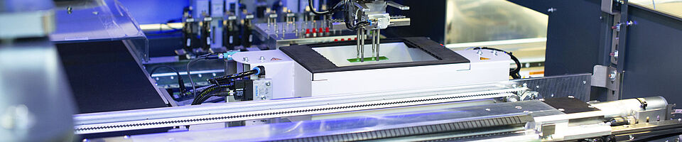 Interior view of an depaneling machine.