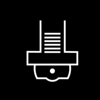 White pictogram of a transport module AIV on black background.