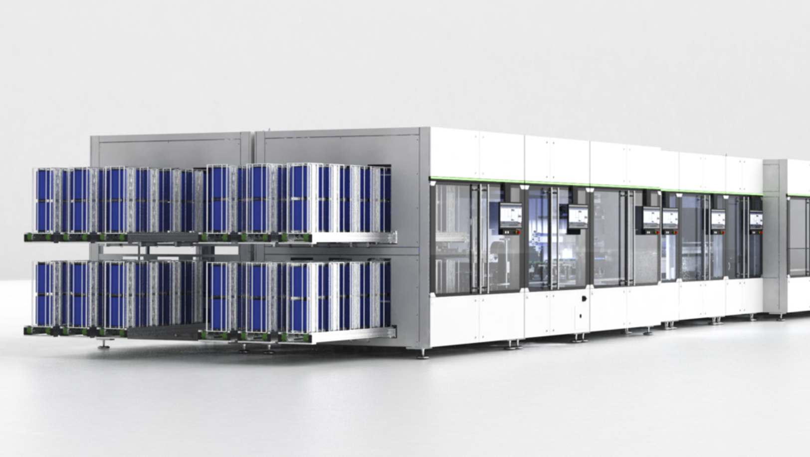 Rendering einer Solar Metallisierungslinie.