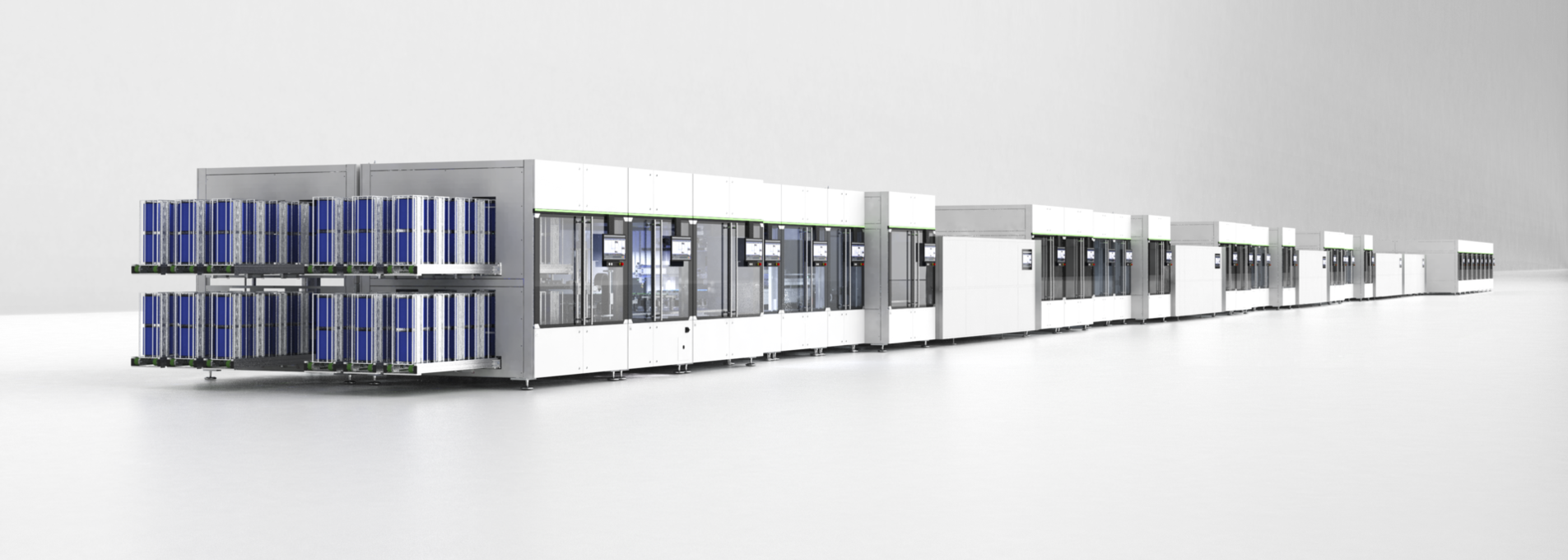 Rendering einer Solar Metallisierungslinie.